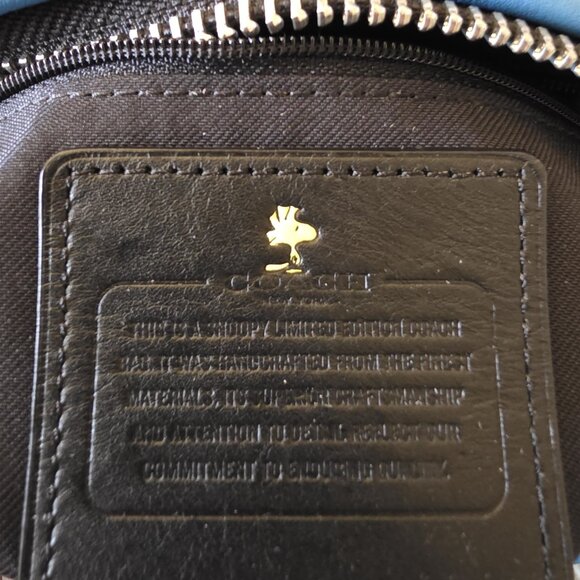 Coach x Peanuts Snoopy Limited Edition Mini Surrey Satchel Bag Blue Leather 3643 - Picture 5 of 16